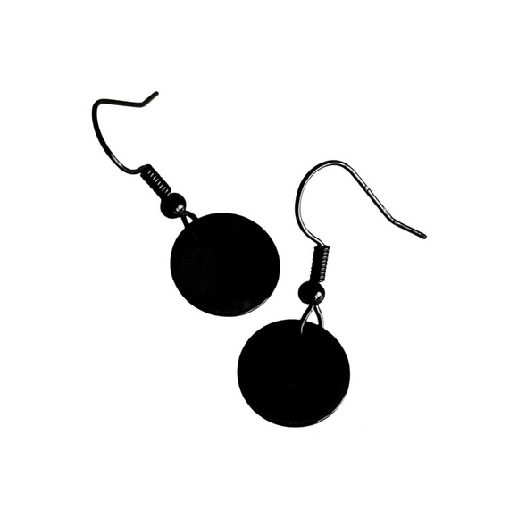 5 For $25💫Biker Black Disc Dangles Earrings - Picture 4 of 6